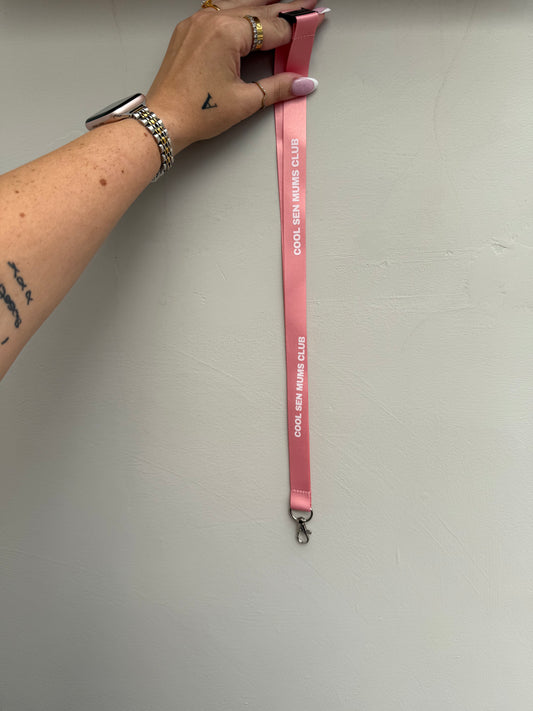 SAMPLE SALE! Misprinted SEN MUM lanyard - Pink