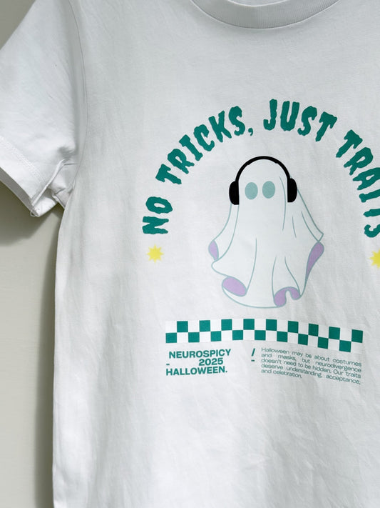 Adults Unisex ‘No Tricks, Just Traits’ T-Shirt