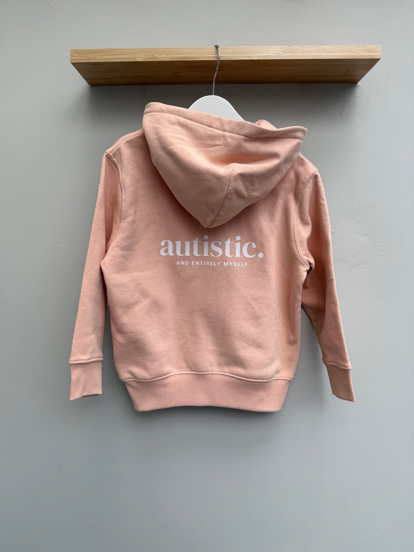 SAMPLE SALE! Kids Size 5-6 / Peach - Autistic ZIP UP hoodie