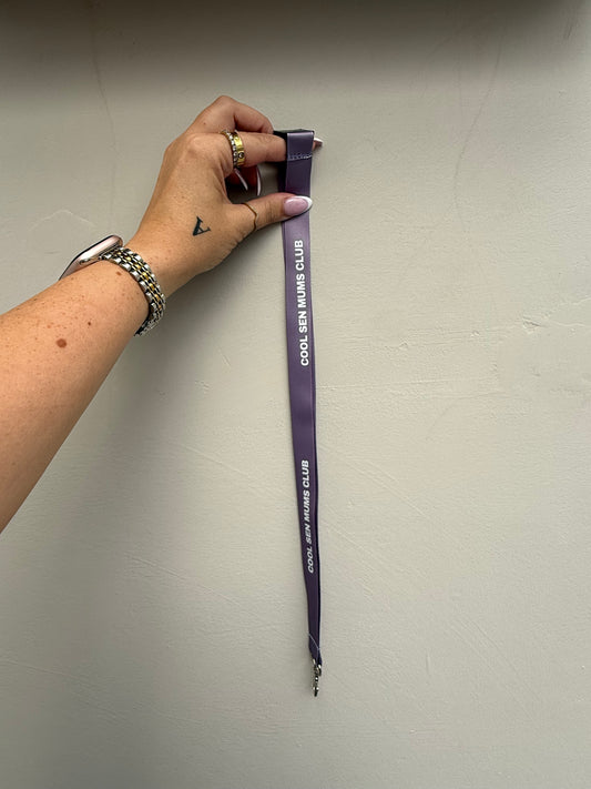 SAMPLE SALE! Misprinted SEN MUM lanyard - Purple