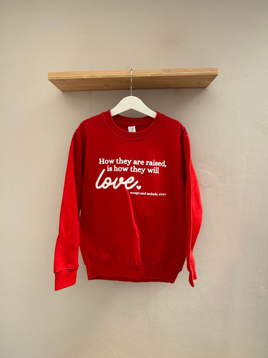 SAMPLE SALE! Kids Size 7/8/ Red - How they are raised sweatshirt